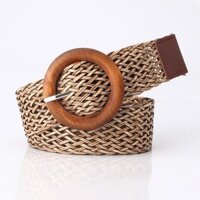Dây Nịt - Thắt Lưng Nữ (Đai Váy) Sợi Cói Đan Màu Nâu - DN041