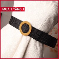 Dây Nịt - Thắt Lưng Nữ (Đai Váy) Sợi Cói Đan Màu Đen - DN022