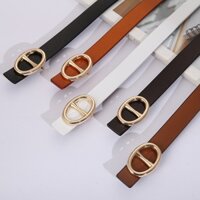Dây nịt, thắt lưng thời trang nữ, dây lưng da thật, khóa bấm kim loại, bản rộng 2cm W95