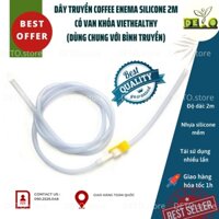 Dây nối bình truyền cà phê silicone thải độc đại tràng thay thế (2m) coffee enema có van khóa Viethealthy siêu bền
