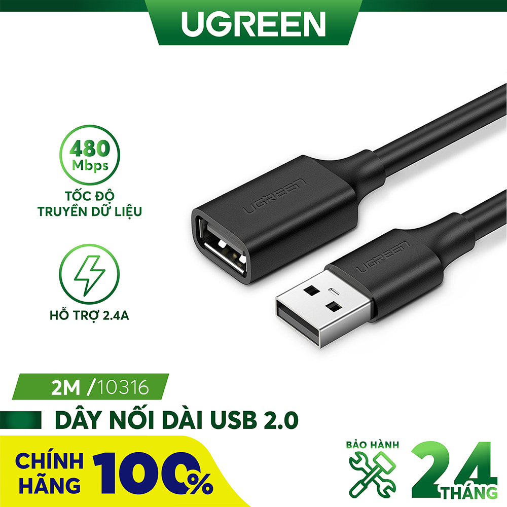 Dây nối dài USB 2.0 Ugreen 10316 2m