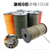Dây Paracord 9-Lõi Tiêu Chuẩn Quân Đội Dây Ngoài Trời Dây Dù Dây Dù Đặc Biệt Dây Lều Chống Mòn 100m