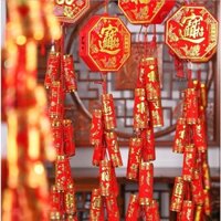 Dây Pháo giả Đỏ (chữ CHINA) trang trí ngày Tết vui Xuân ( nhiều size )