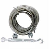 Dây phơi quần áo Phi 5mm Dài 2m -- 17m,  2 khóa cáp,  1 tăng đơ,  2 nở móc - 5m