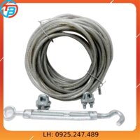 Dây phơi quần áo thông minh, dây cáp thép bọc nhựa 5 ly kèm 2 khóa cáp và 1 tăng đơ