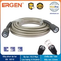 Dây phun xịt cao áp Ergen cuộn dây áp lực nối dài 10m dành cho các dòng máy rửa xe có đầu ren 22mm