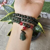 Dây quấn tay 3 vòng nữ cẩm dầu mix phật di lặc size 6ly