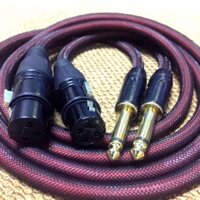 Dây rắc 6 ly sang canon, 02 dây Jack 6.35mm ra canon, loại bọc giáp bảo vệ