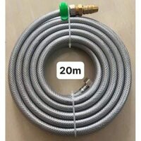 Dây Rửa Xe Gia Đình Bộ Dây Tưới Cây Tại Nhà Đầu Vòi Tăng Áp Ống Màu Xám Phi 14mm 2 Đầu Ren 21mm Các Độ Dài 5m - 20m