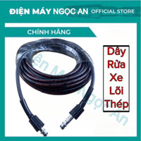 Dây Rửa Xe Lõi Thép 10M, 15M, 20M Cho Máy Bơm Rửa Xe Áp Lực Cao ( 2 Đầu Ren 22mm )