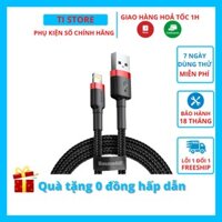 Dây sạc iphone 2m baseus chính hãng sạc nhanh iphone 6 7 8 X ipad - Mã cafule siêu bền - tistore