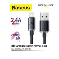 Dây sạc nhanh 2.4A Baseus Crystal Shine chân LN dây dù hỗ trợ truyền dữ liệu dài 120CM/200CM