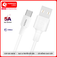 Dây sạc nhanh iPhone Micro Type C dây cáp dành cho sạc dự phòng với dòng điện 5A dài 20cm chính hãng FENGZHI LIFE X127 dành cho các dòng điện thoại và sạc dự phòng day cap sac dien thoai