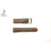 Dây samsung active da bò thật handmade bền chắc cao cấp RAM Leather - Tặng khóa chốt cây thay dây - DA BÒ MÀI NHÁM