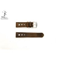 Dây samsung active da bò thật handmade bền chắc cao cấp RAM Leather - Tặng khóa chốt cây thay dây - DA BÒ NÂU ĐẤT D1