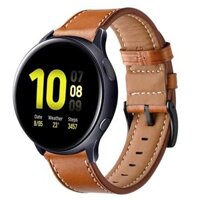 Dây samsung active da bò thật handmade bền chắc cao cấp RAM Leather - Tặng khóa chốt cây thay dây - DA BÒ NÂU MẬN 1951
