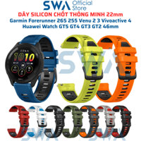 Dây Silicon 2 Màu DS20 22mm Cho Garmin Forerunner 265 255 Venu 2 3 Huawei GT5 GT4 GT3 GT2 46mm SWA