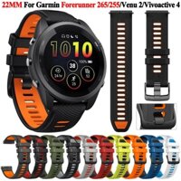 Dây Silicon Thể Thao 22 Mm Cho Garmin Forerunner 265 745 255 Dây Đeo Âm Nhạc Wacth Cho Garmin Vivoactive 4 / Venu 2 Vòng Tay Dây Đeo Tay