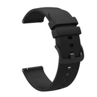 Dây silicon trơn dành cho các loại đồng hồ cơ và Smartwatch size 20mm - Đen,20mm