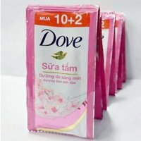 Dây Sữa tắm Dove dưỡng da sáng mịn hương hoa Anh Đào (10+2)gói x 6g