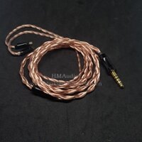Dây tai nghe đồng 7NOCC Litz 23AWG 1.25mm tết 4 - Connector 2Pin 0.78mm mạ vàng
