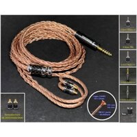 Dây tai nghe đồng 7NOCC Litz 23AWG 1.25mm tết 8 - Connector MMCX IE200, IE300, IE600, IE900, AKG N5005
