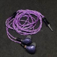 Dây tai nghe đồng mạ bạc OFC 1.2mm tết 4 - Connector 2pin 0.78mm - BLON BL03 màu tím