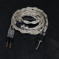 Dây tai nghe đồng mạ bạc OFC 1.8mm tết 4 - Connector Audio Technica ATH R70X