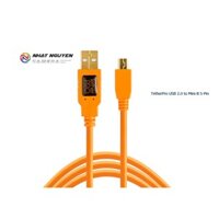 Dây Tether Tools - Cáp TetherPro USB 2.0 to Mini B 5 Pin , Dài 4.6m - Màu Cam