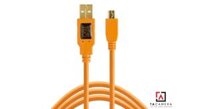 Dây TetherPro USB 2.0 To Mini-B 5-Pin - Kết Nối Máy Ảnh Và Máy Tính - Laptop - PC - Macbook - iMac - Màu Cam - Dài 4,6m