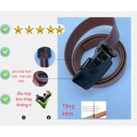 Dây  thắt lưng da mẫu  NOVA lăn  kim dây da bò  nguyên tấm   đầu  lăn kim thép  không  rỉ