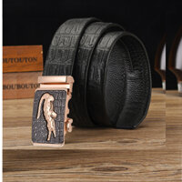 Dây thắt lưng nam da bò mặt cá sấu khóa tự động dây nịt nam dây lưng vân cá sấu mẫu FD09 phong cách trẻ trung lịch lãm