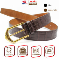 Dây thắt lưng nam da cá sấu bụng bản 3.5cm cao cấp đầu khóa kim xịn xò