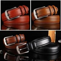 Dây thắt lưng UNMEGONI Pin Buckle, Dây da thật nam thương hiệu sang trọng, Dây đeo thắt lưng đa năng