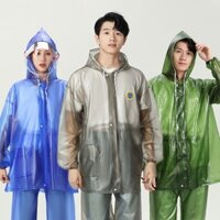 Dày Thời Trang Trong Suốt Đôi Vành Áo Mưa Quần Đi Mưa Bộ Biển Keo Nhựa Poncho Ngoài Trời Xe Điện Chia Quần Áo Bảo Hộ