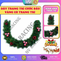 Dây Thông Cước Đầu Vàng Có Trang Trí 210Cm Trang Trí Noel Decor Giáng Sinh Phụ Kiện Trang Trí Noel