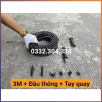 Dây thông tắc cống (3M dùng tay quay kèm phụ kiện , dây thông cống , dây thông tắc vệ sinh , thông bồn cầu , dây lò xo)