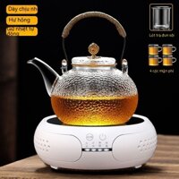 Dày thủy tinh ấm Đề Lương pha đun sôi nước dưỡng sinh nồi gốm điện nấu trà lọc bộ dụng cụ gia đình