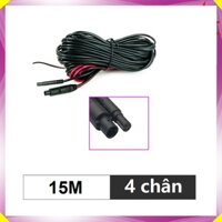 Dây tín hiệu 4 chân kết nối camera hành trình và camera lùi dài 15m PH-4P15Y - Kèm bộ chuyển nguồn 24V sang 12V