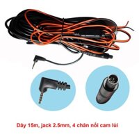 Dây tín hiệu camera hành trình, 4 chân, jack 5.5mm, dài 15m, sợi mềm siêu bền