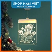 Dây Treo Đèn LED 3D Hình Cây Thông, Chuông Trang Trí Giáng Sinh, Noel - Chính Hãng NAVIVU - CN-Người tuyết