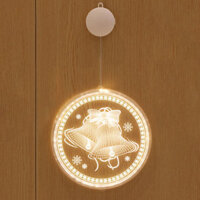 Dây Treo Đèn LED 3D Hình Cây Thông, Chuông Trang Trí Giáng Sinh, Noel, Năm Mới - Tròn-Chuông