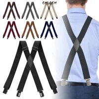 Dây treo nam CHLOCH, Dây đai dây đeo quần 4 kẹp đàn hồi, Chất lượng cao chữ X 3,5cm Quần rộng nẹp Unisex
