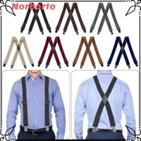 Dây treo nam NORBORTO, Dây đeo quần 4 kẹp co giãn, Chất lượng cao 3,5cm Quần rộng hình chữ X Nẹp Unisex