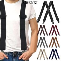 Dây treo nam SIRENXI, Dây đeo quần hình chữ X rộng 3,5cm, Chất lượng cao 4 kẹp Dây đeo vai đàn hồi Unisex
