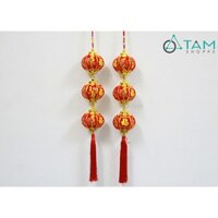 Dây treo Tết lồng đèn vải nhung tròn số 51 (70cm) TTTM
