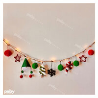 Dây treo trang trí Giáng Sinh / trang trí Noel dài 1m - tặng kèm đèn led chớp