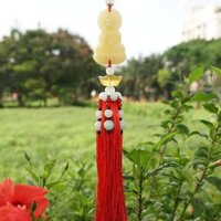 Dây treo xe ô tô Bồ Tát ngọc bội vàng cầu tài lộc