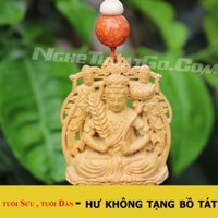 Dây treo xe ô tô tượng Phật Hư Không Tạng Bồ Tát bằng gỗ Hoàng Dương- TẶNG 1 VÒNG ĐEO TAY TẶNG 1 VÒNG ĐEO TAY