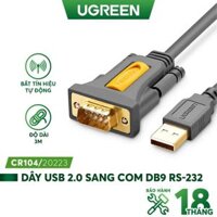 Dây USB 2.0 sang COM DB9 RS-232 chipset PL2303TA UGREEN CR104 hàng chính hãng - 3M 20223